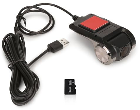 Erisin HD 1080P Auto Dash Kamera mit 32GB TF Karte, 150° Betrachtungswinkel Wasserdicht USB Dash Kamera DVR Auto Rekorder Frontkamera für Android Autoradios