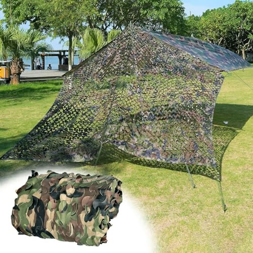 Filet Camouflage Pergola 4x6m(13x19.6ft),Chasse au Filet De Camouflage Crème Solaire,Reinforced Camouflage Net,Protection Jardin,Camping en Plein Air