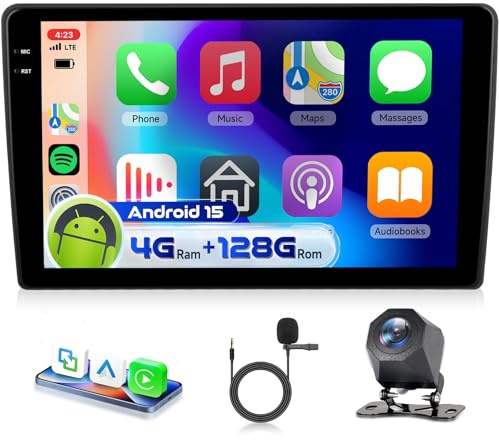 4G&128G 9 Autoradio per Citroen Berlingo 2015-2018/Peugeot Partner 2008-2019 con Carplay Android Auto Wireless Android 15,Bluetooth RDS/FM Radio,Wi-Fi GPS Navi,Telecamera posteriore AHD