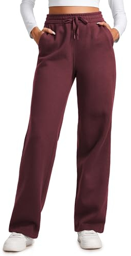 CRZ YOGA Fleece Gefütterte Sweatpants 71/76/81 cm | Gerade Bein, Mittelschwer, Casual, Weich, Atmungsaktiv, Warm, Baumwolle, Taschen, für Damen