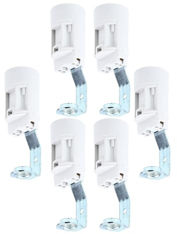 MUCKLILY 6 Stück E14 Schraubfassung Kerzenlampenfassung Weiß mit Halterung 70mm Robust Rostfrei für Wohnzimmer Schlafzimmer Küche