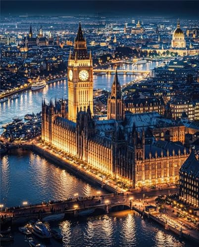 Puzzle 120 Teile London bei Nacht Puzzle für Erwachsene,Jugendliche Herausforderungsspielzeug Dekompressionsspiel,Spielzeugpuzzle Geschenke zur Wohndekoration 25x20 cm