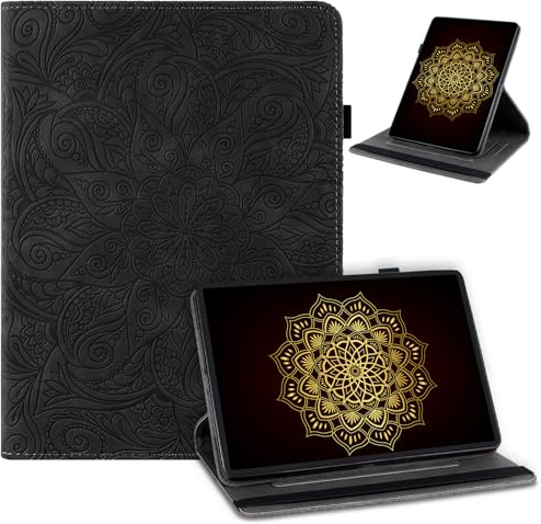 laddutoi Funda para iPad 9.7 Pulgadas 2018/2017 6.ª/5.ª Generación, Carcasa de Cuero PU con Soporte Giratorio de 360° y Ranura, Protectora Funda para iPad Air 2 2014 /Air 1 2013, Negro