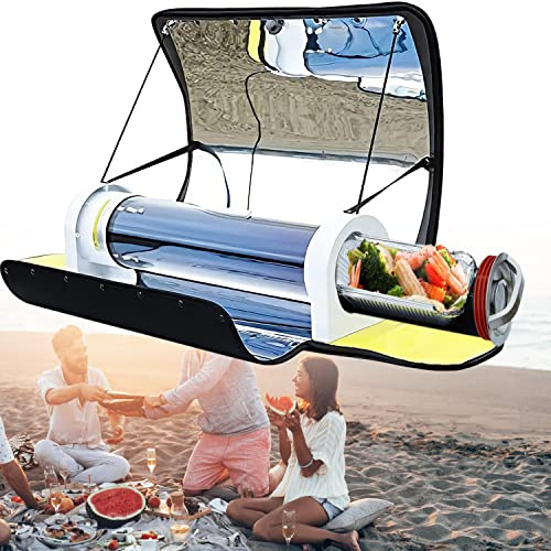 Four solaire portable – 4,5 L – Cuisinière de grande capacité pour la cuisine en plein air, le camping et la randonnée – Idéal pour 5–8 personnes – Comprend un thermomètre pour une cuisine parfaite