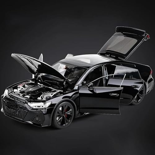 AMYALIN Modellauto Automodell 1:18 Für Audi RS7 Sportback Modellauto Aus Metallguss Modellfahrzeuge(Pure Black)