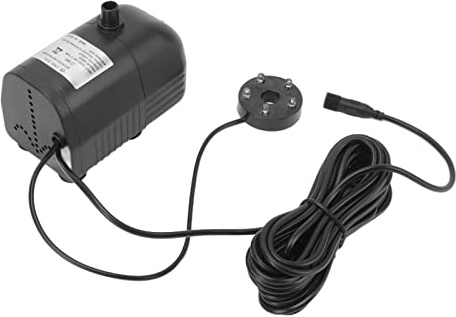 Acouto Pompe de Fontaine Solaire Pompe Décorative ABS Submersible DC 6V à 24V 450 à 1350L H avec Lumière pour Bassin de Jardin Vase de Bain d'oiseaux Caractéristique de l'eau d'aquarium