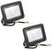 Popp® Pack x2 Floodlight LED Foco Proyector LED Negro para Exterior 30W luz fria 6000K Eficiencia Luminosa 85LM/W Protección contra Sobrevoltajes, Resistente al Agua IP65 (30W 6000K)
