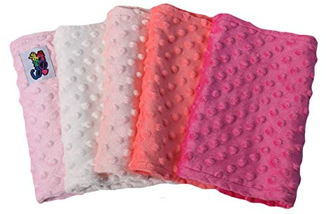 Snuggle Stuffs Baby Girls 5 Pack Minky Dot Burp Cloths - Shades Pink