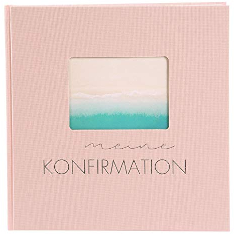goldbuch Konfirmation Fotoalbum Leinen 25x25 cm Rose