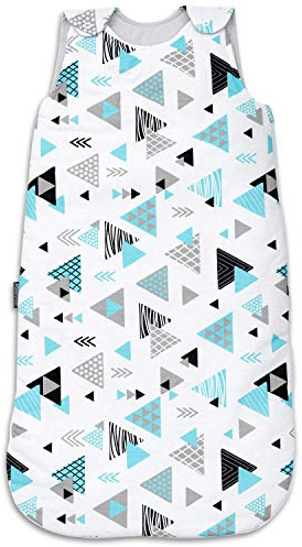 Bellochi Growing in style Baby Schlafsack Innenschlafsack für Neugeborene und Kleinkinder - aus 100% Baumwolle - ToG 2.5 - Ganzjährig Babyschlafsack für Sommer & Winter - Anpassbar 60/75 cm - Tresor