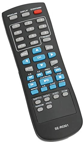 ALLIMITY SE-R0301 AH802276 Télécommande Remplacer pour Toshiba DVD Disc Player System SD-1010KE-2SD-1020KBSD-1020KE SD-170EKSD-180E SD-180EKE SD-185EKB SD-185EKTE SD-186 SD-186EKE
