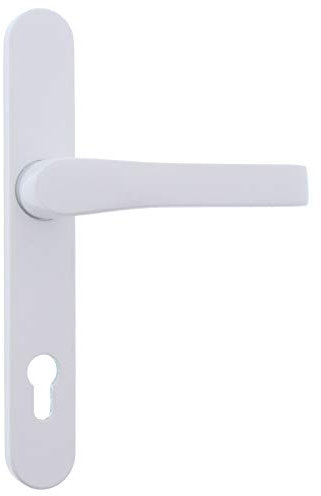 ToniTec Schmalrahmen-Drücker-Halbgarnitur ModellTino für Außentüren PZ 92/8 mm Aluminium Weiß (RAL9016)