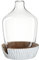 LEONARDO HOME 084399 Vase mit Holzsockel CASOLARE 43 cm weiß, Materialmix