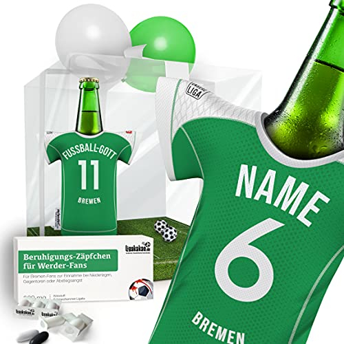 PERSONALISIERTES Geschenk passend für Werder Bremen Fanartikel Fans | Fußball Männer Geschenk-Überraschung Trikotkühler Geburtstag Weihnachten by Ligakakao.de