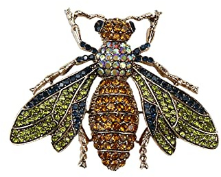 Pastlla Strass-Brosche mit Bienen-Motiv, Kristall, Honigbiene, Tiermotiv, modische Anstecknadel, bunte Anstecknadel, für Damen, Mädchen, Schmuck, Mode-Accessoires, Geschenk für Weihnachten