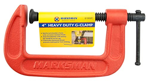4 Heavy Duty G Clamp - Iron Wood Working Welding Support Clamps Tool DIY Inch | Cast Iron Wood Working Metal Welding, Multi Purpose Strong Grip
