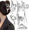 6 Pezzi Pinze per Capelli, Grande Mollette Capelli Donna in Metallo, Pinza per Capelli Antiscivolo, Accessori Capelli adatto per Capelli Ricci, Capelli Lisci, Capelli Lunghi