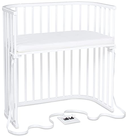 babybay Boxspring Beistellbett mit Matratze MediTex Wave, weiß lackiert