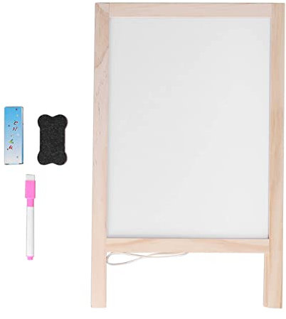 TOPINCN Chevalet pour Enfants Chevalet d'art en Bois Chevalet Debout Réglable Chevalet de Dessin Double Face Tableau Blanc et Tableau Noir pour Enfants Tout-Petits Anniversaire