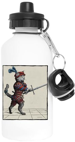 Vendax Hemanimals - Maowrozzo Aluminium Weiß Wasserflasche Mit Schraubverschluss White Water Bottle With Screw Cap