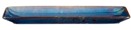 Verlo DEEP Blue Servierplatte Rechteckig 30,5x14 cm Teller Rechteckig Servierplatte Kuchenplatte aus hochwertigem Porzellane