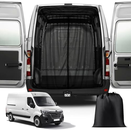 Moskitonetze Ersatz für 2010-2024 Renault Master Heckklappe, Insektenschutz | Magnetischer Van Insektennetz für H1/H2/H3 and L1/L2/L3 Auto Moskitonetz Reißverschluss in Mitte Tür Insektengitter