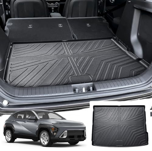 CDEFG Kompatibel mit Hyundai Kona SX2 EV Elektro 2024 2025 Kofferraumwanne, TPE Kofferraummatte Wasserdicht Anti-Staub Wanne Car Cargo Trunk Tray Auto Kona EV 2024 Zubehör