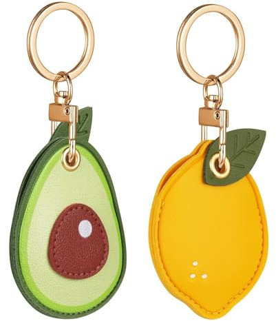 volumoon Llavero para Cuero, 2 Piezas Funda Protectora Funda para Tarjeta De Control De Acceso, Llavero Portátil Impermeable para Mochilas, Lindo Funda para Llaves para Mujeres, Hombres, Niños