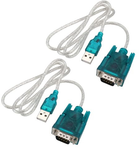 eMagTech 2 Uds Cable Convertidor de Puerto Serie USB A RS232 DB9 de 9 Pines Cable Convertidor de Puerto COM con Chip CH-340 Compatible con Windows 7 8 10