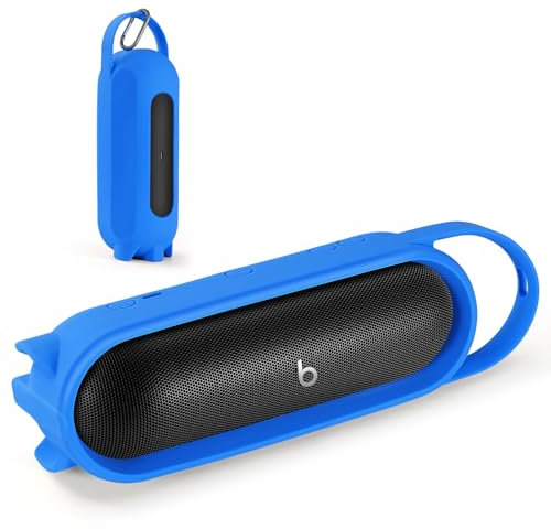 EUGOOCX Silicone Carrying Case Cover for Beats Pill 2024 Portable Bluetooth Speaker, Protective Sleeve Travel Case Speakers Accessories (Blue)