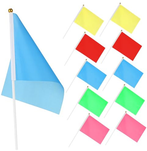 BESPORTBLE 50pièces Mini Drapeaux Colorés Rosy Vert Rouge Jaune Bleu Drapeaux à Agiter Pour Célébrations Et Événements