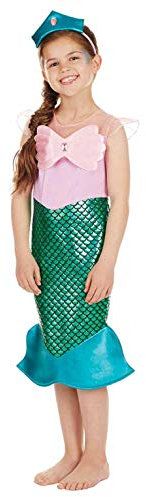 Fun Shack Meerjungfrau Kostüm Mädchen, Blau Rosa Karneval Ariel Kleid, Faschingskostüme Kinder Größe L