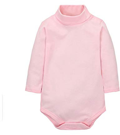 CuteOn Bambino Ragazzi Ragazze Solido Colore Di base Dolcevita Cotone Body Tutine - Rosa 18 Mesi
