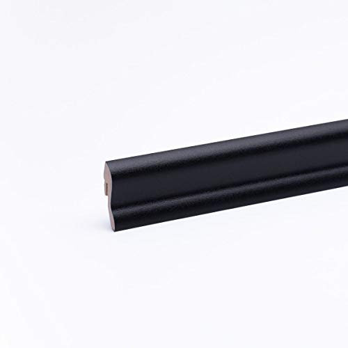 Battiscopa con effetto legno nero 40 x 22 x 2600mm