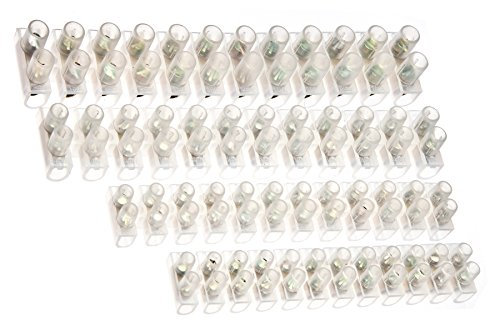 BRACKIT Morsettiere connettori per cavi, confezione da 12, 4 misure (3a/5a/10a/15a), 3 strisce per dimensione, connettori elettrici a 12 vie, connettori per giunzione di cavi