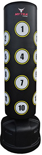 Mytra Fusion sac de frappe Pedestal 6ft Free Standing sac de frappe adulte - sac de boxe pour le sac de frappe cible d'entraînement MMA et les arts martiaux (Black)