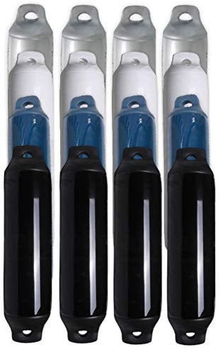 Saarwebstore Fender Majoni Comet 4er-Set Rammschutz Yacht Bootsfender Boot Langfender 4 Farben Navy/Silber/Schwarz/Weiß 7 Größen Farbe Schwarz, Größe Maß 2 Ø 120x550mm