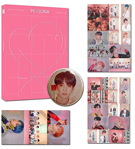 BTS Map Of The Soul-Persona VER 4 With Folded Poster 10 HD Photocards 3 HD Stickers 1 Pin Badge