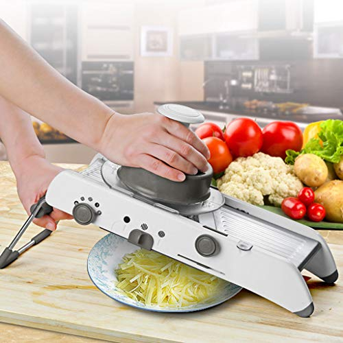 JIAAN Gemüseschneider Mandoline Obst und Gemüseschneider mit Behälter,20 in1 Mandoline Gemüsehobel mit Edelstahl-Klingen,Kartoffelschneider & Zwiebel schneiden zum Hobeln von Obst und Gemüse