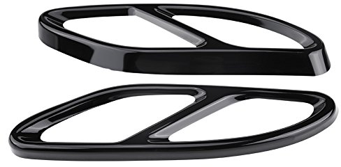 Auspuffblende 1 Paar Autoauspuff Heckschalldämpfer Spitze Rohrabdeckung Verkleidungen für C Klasse W205 Coupé GLC B Klasse W246 E Klasse W212 W213 C207 Coupé A Klasse W176 (Schwarz)