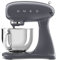 Smeg, SMF03GREU Küchenmaschine, 10 Geschwindigkeitsstufen, Planetenrührwerk, Sicherheitsabschaltung, 2 Rührbesen, Kugelgriff aus Edelstahl, 800 W, Grau