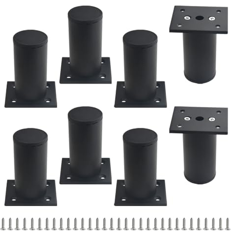 WMYCONGCONG Lot de 8 Pieds de Meuble Ronds réglables de 8 cm, Pieds de Cuisine, Pieds de Rechange en métal pour Armoire, canapé, étagère, Table