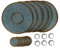Penguin Home Set mit 18 Glasperlen-Platzsets, Untersetzern und Serviettenringen -Aqua und Antik Gold Farbe -Runde Tischsets -handgefertigt von erfahrenen indischen Kunsthandwerkern- Durchmesser -32 cm