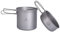 iBasingo Camping Pot & Pan Set de Utensilios de Cocina de Titanio con Mango Plegable al Aire Libre Ligero Utensilios de Cocina Senderismo portátil tazón Taza Utensilios de Cocina