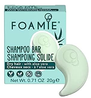 Foamie Solides Shampoo für trockenes Haar mit Aloe Vera und Mandelöl im Reiseformat, 100% vegan, ohne Plastik und ohne Sulfate, 20 g