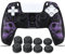 YoRHa Sculpture au Laser Silicone Peau Coques Skin pour Manette PS5 Dualsense x 1 (Violet) avec Pro Thumb Grips Prises de Pouce x 8