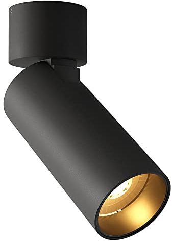 ESOP LED Deckenstrahler Aufbauspot Schwarz Deckenspots Spotbalken 350° Schwenkbar 90° Faltung Wandspot Strahler Innen, 5W 500LM CRI>90 Aufbauleuchte Aufbaustrahler Aluminium Deckenlampe Downligh
