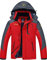YSENTO Herren Skijacke Winterjacke Softshelljack Wasserdicht Warm Gefüttert Outdoor Funktionsjacke mit Abnehmbarer Kapuze(Rot,S)