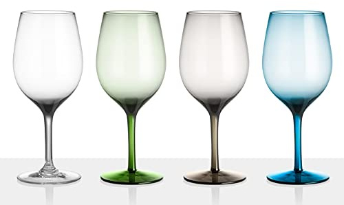 Brunner 0830184C.C9N Elegante Bruchgläser Set 4 Stück, Welle & Jazz Wineglass, 60 Cl