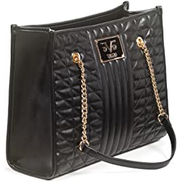 19V69 ITALIA Damen Women Shopper Bag Elenar Silver Einkaufstasche, Schwarz